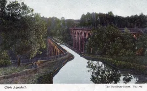 Chirks Aquädukt in Chirk bei Wrexham im Walisischen 1905 Künstler: Walter Bentley Woodbury