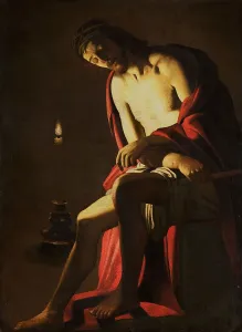 Christ Jesus Artwork Drucke: Christ on the Cold Stone, after c.1614. Creator: Unknown