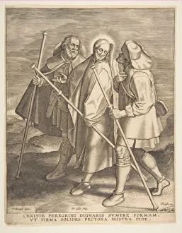 Drucke von Christ und die Jünger auf dem Weg nachEmmaus, 1571 Pieter Bruegel Der Ältere Drucke: Christ und die Jünger auf dem Weg nach Emmaus, 1571. Künstler: Philipp Galle