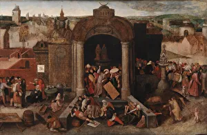 Christ verjagt die Kaufleute aus dem Tempel, nach 1569. Künstler: Bruegel (Brueghel), Pieter, der Ältere (ca 1525-1569)