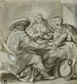 Historic Christian Artwork Drucke: Christ in Emmaus. Creator: Unknown