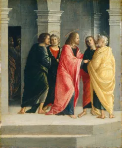 Renaissance Tempera On Panel Drucke: Christ Instructing Peter and John to Prepare for the Passover, 1504
