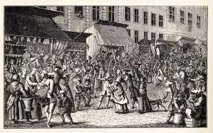 Weihnachtsmarkt in Berlin, 1776. Schöpfer: unbekannt