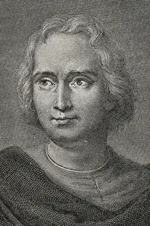 Schwarz-Weiß-Porträts Drucke: Christopher Columbus, Navigator, Kartograph und Admiral, 1892
