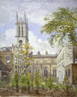 Malerei Drucke: Kirche des Heiligen Michael, Cornhill, Stadt von London, 1882. Künstler