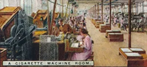 Vintage Factory Workers Drucke: A Cigarette Machine Room, 1926