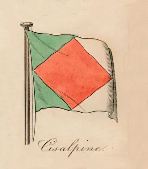 Italian Flag Drucke: Cisalpine, 1838