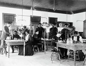 Klasse im Kapillärphysik an der Hampton-Institut, Hampton (Virginia), 1899 und 1900. Schöpferin: Frances Benjamin Johnston