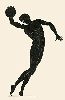 Drucke von Klassischer Athlet wirft den Diskus, (1908). Athlet Antiker Lancant Le Disque. Alter griechischer nackter Diskuswerfer, nach einem Detail auf einer Panathenäischen Vase des 5. Jahrhunderts v Diskus Drucke: Klassischer Athlet wirft den Diskus, (1908). Ersteller: Unbekannt.