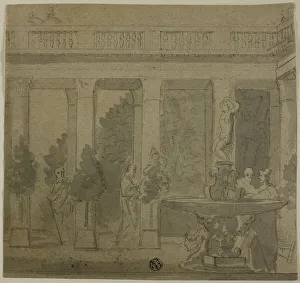 British Heritage Art Images Drucke: Classical Interior Scene, 18th century. Creator: Unknown