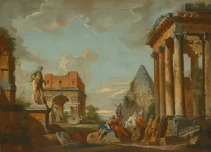 Italian Heritage Art Gallery Drucke: Classical Landscape, c. 1750. Creator: Unknown