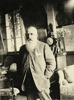 Private Collection Images Drucke: Claude Monet in His Studio at Giverny. Creator: Anonymous