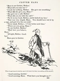 Brothers Grimm Fairy Tales Drucke: Clever Hans, 1909