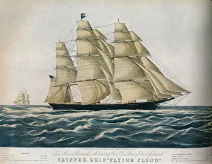 Segelschiff Clipper-Boot: Fliegende Wolke, 1852. Künstler: E Brown Jr