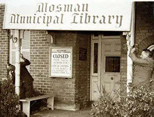Black And White Photography Australia Drucke: Closure of the first Mosman Library, 1952. Creator: Unknown
