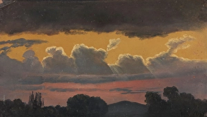 Atmospheric Landscape Art Drucke: Cloud Study over Landscape, 1838. Creator: Knud Baade