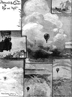 Air Transport History Drucke: Through the Clouds by Day and Night, 1881. Creator: Unknown