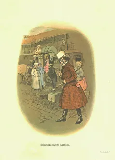 Drucke von Koachieren, 1820, c1910. Einer einer Reihe von Anzeigen mit dem Stridingsmann des Johnnies Walker im verschiedenen Sportgeschehen Tom Browne Drucke: Koachieren, 1820, ca. 1910. Schöpfer: Tom Browne