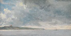 John Constable Oil On Canvas Drucke: Coastal Scene with Cliffs, ca. 1814. Creator: John Constable