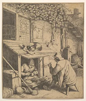 Adriaen Van Ostade Drucke: The Cobbler (copy). n. d. Creator: Unknown