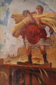 Socialist Realism Painting Drucke: Collective farmer