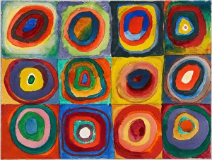 Abstract Art Kandinsky Drucke: Color Study. Squares with Concentric Circles, 1913. Creator: Kandinsky