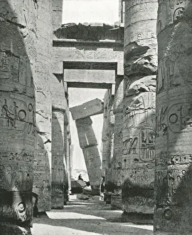 Archaeological Site In Egypt Drucke: Columns of the Hypostyle Hall, Karnak, Egypt, 1895. Creator: W &s Ltd