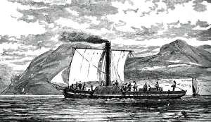 Steamboat History Drucke: The Comet, c1812, (c1880)