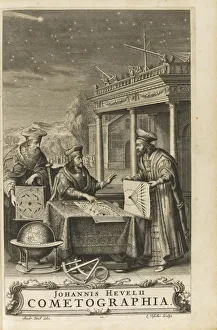 Johannes Hevelius Drucke: Cometographia. Frontispiece, 1668. Artist: Hevelius, Johannes (1611-1687)