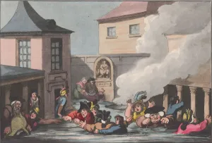 Kosmos der Badewanne Nummer Sieben Januar 1800 Schöpfer : Thomas Rowlandson