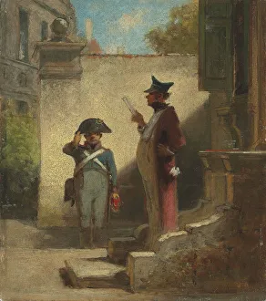 Genre Oil Paintings Drucke: The commander of the place, 1848-1850