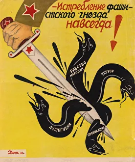 Socialist Realism Images Drucke: Complete Destruction of the Fascist Nest