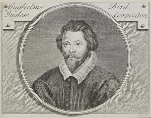 Private Collection Art Prints Drucke: Composer William Byrd, ca 1730. Creator: Van Der Gucht (Vandergucht), Gerard (1696-1776)