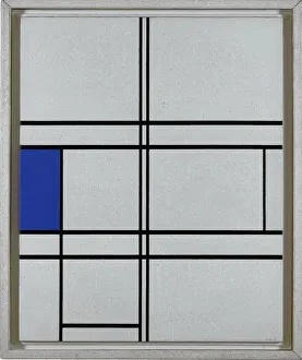 Oil On Canvas Abstracts Drucke: Composition in Blue and White, 1935