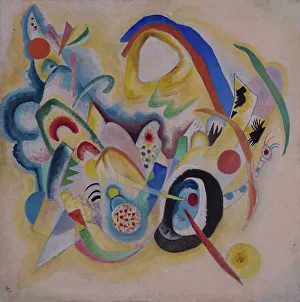 Abstract Expressionist Artists Russia Drucke: Composition in Yellow, 1920. Creator: Kandinsky, Wassily Vasilyevich (1866-1944)