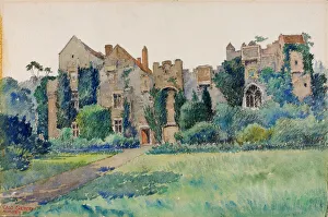 British Heritage Buildings Drucke: Compton Castle, Devonshire, England, 1928. Creator: Cass Gilbert
