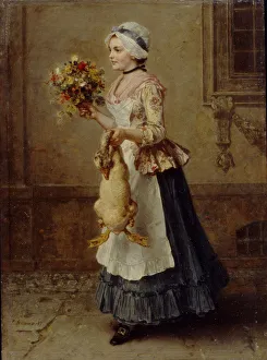 Biedermeier Art Drucke: With congratulations, 1877