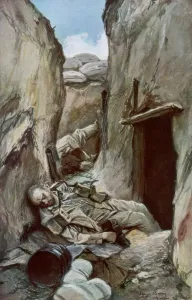 Die Eroberten Grabens von Perthes, Champagne Frankreich Oktober 1915. Künstler: François Flameng
