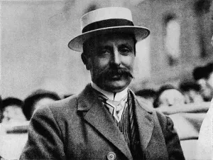 Air Transport History Drucke: The conqueror of the Channel: Louis Bleriot, 1909 (1933). Artist: Flight Photo