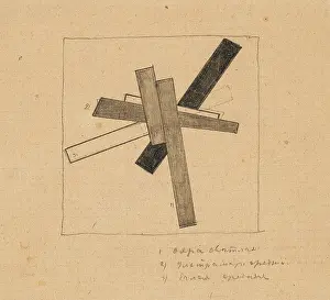 Early 20th Century Artworks Drucke: Construction, c1916. Creator: Malevich, Kasimir Severinovich (1878-1935)
