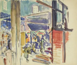 Construction Site Scene Drucke: From the construction site, c1910s. Creator: Verner Thome