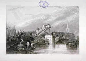 Isambard Kingdom Brunel Engineer Drucke: Construction of the Thames Tunnel, London, 1827. Artist: George Cooke