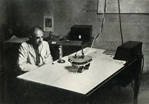 WWII Royal Air Force Aircraft Drucke: Control desk at an RAF flight training school, 1941. Creator: Charles Brown