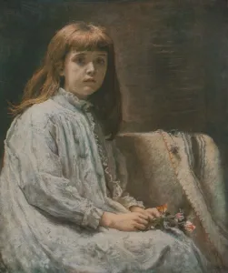 Drucke von Der Genesende, 1875, (c1930). Junge Mädchen erholt sich von der Krankheit. Gemälde in der Sammlung des Aberdeen Art Gallery and Museums, Aberdeen, Schottland John Everett Millais Drucke: Der Genesende, 1875, (c1930). Künstler: John Everett Millais.