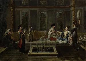 Orientalism Art Drucke: The Conversation, First half of the 18th century