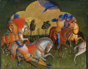 Venetian School Masterpiece Drucke: The Conversion of Paul (Predella Panel), ca 1370. Creator: Veneziano