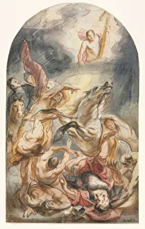 Jacob Jordaens Artwork Drucke: The Conversion of Saul with Christ and the Cross