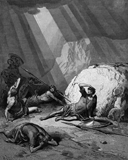 Gustave Dore Bible Art Drucke: Conversion of St Paul on the road to Damascus, 1865-1866. Artist: Gustave Dore