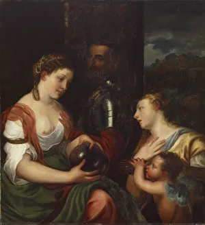 Kopie von Titians Allegorie auf Alfonso dAvalos, Marchese del Vasto, c1833. Schöpfer: Alfred Jacob Miller. Kopie von Titians Allegorie auf Alfonso dAvalos, Marchese del Vasto, c1833. Schöpfer: Alfred Jacob Miller