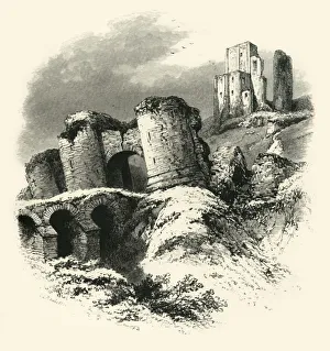 Corfe Castle, um 1870